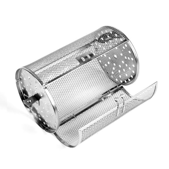 Premium Stainless Steel Rotating Drum Grill Cage: Perfect Tool For Roasting D: 14*14*25Cm