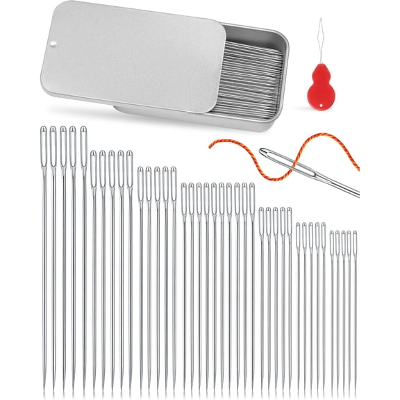 Premium Stainless Steel Sewing Needles, Large Eye Sharp Needles for Handsewing Art Crafts