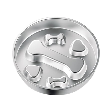 Premium Stainless Steel Slow Feeder Pet Bowl For Dogs And Cats, Anti-Gulping Design With Non-Slip Rubber Base, Thickened Large Capacity Safe Durable