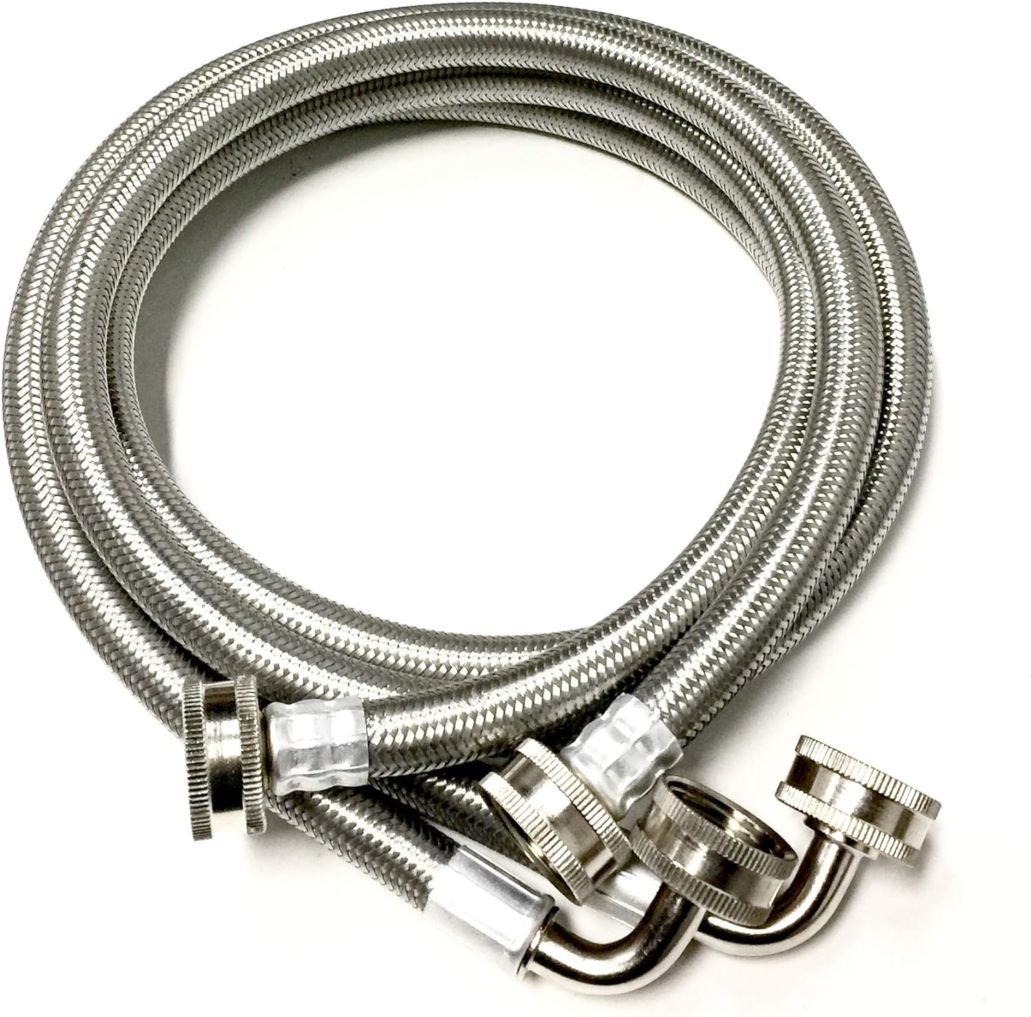 Premium Stainless Steel Washing Machine Hoses 4 FT NoLead Proof