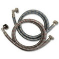 thumbnail image 1 of Premium Stainless Steel Washing Machine Hoses with 90 Degree Elbow, 4 Ft Burst Proof 2 Pack Red and Blue Striped Water Connection Inlet Supply Lines - Lead Free, 1 of 7