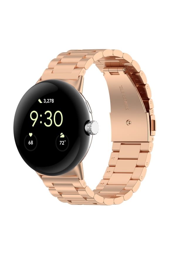 Stainless Steel Watch Band With Reliable Bluetooth Connection | With Adjustable Bead Design For Fits Most Smartwatch Models | Excellent For Voice Assistant Gray