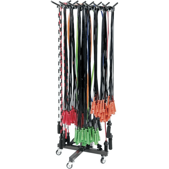 Power Systems Standing Rack – Holds 100 Tubes or 400 Jump Ropes – Mobile & Heavy-Duty Frame
