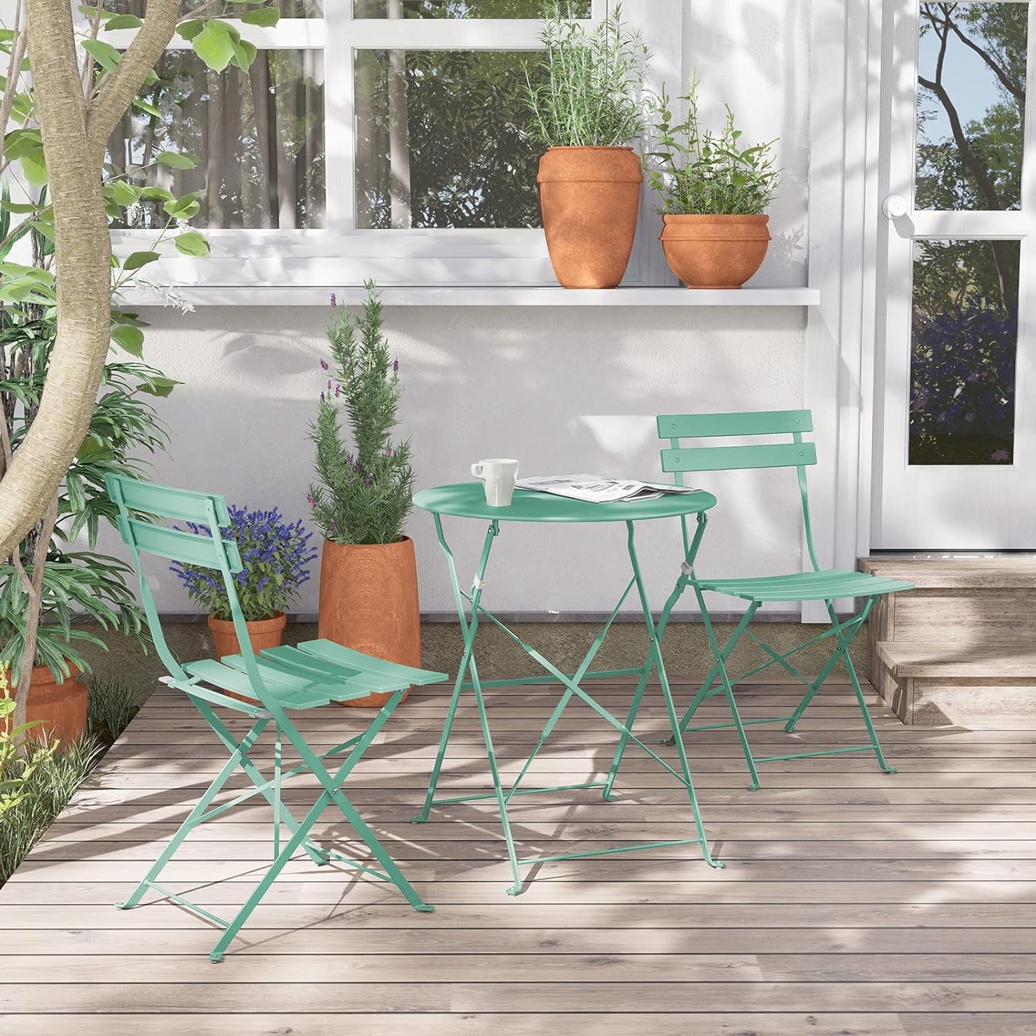 Steel chair set of 3 sale