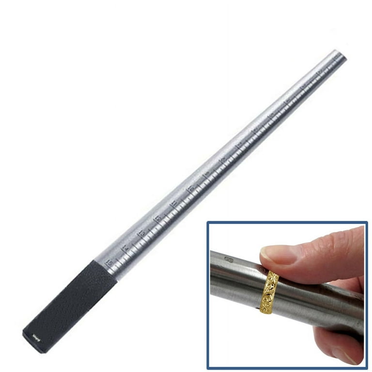 Steel Ungroove Ring Mandrel for Ring Making, Sizing, Shaping and Forming  Size US 0-15 Gauge Stick Sizer Jewelry 