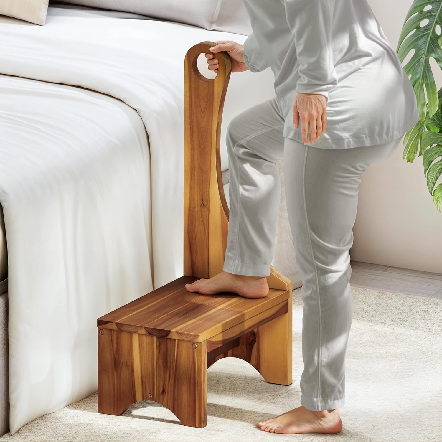 Premium Step Stool with Handle for Adults, Elderly Seniors