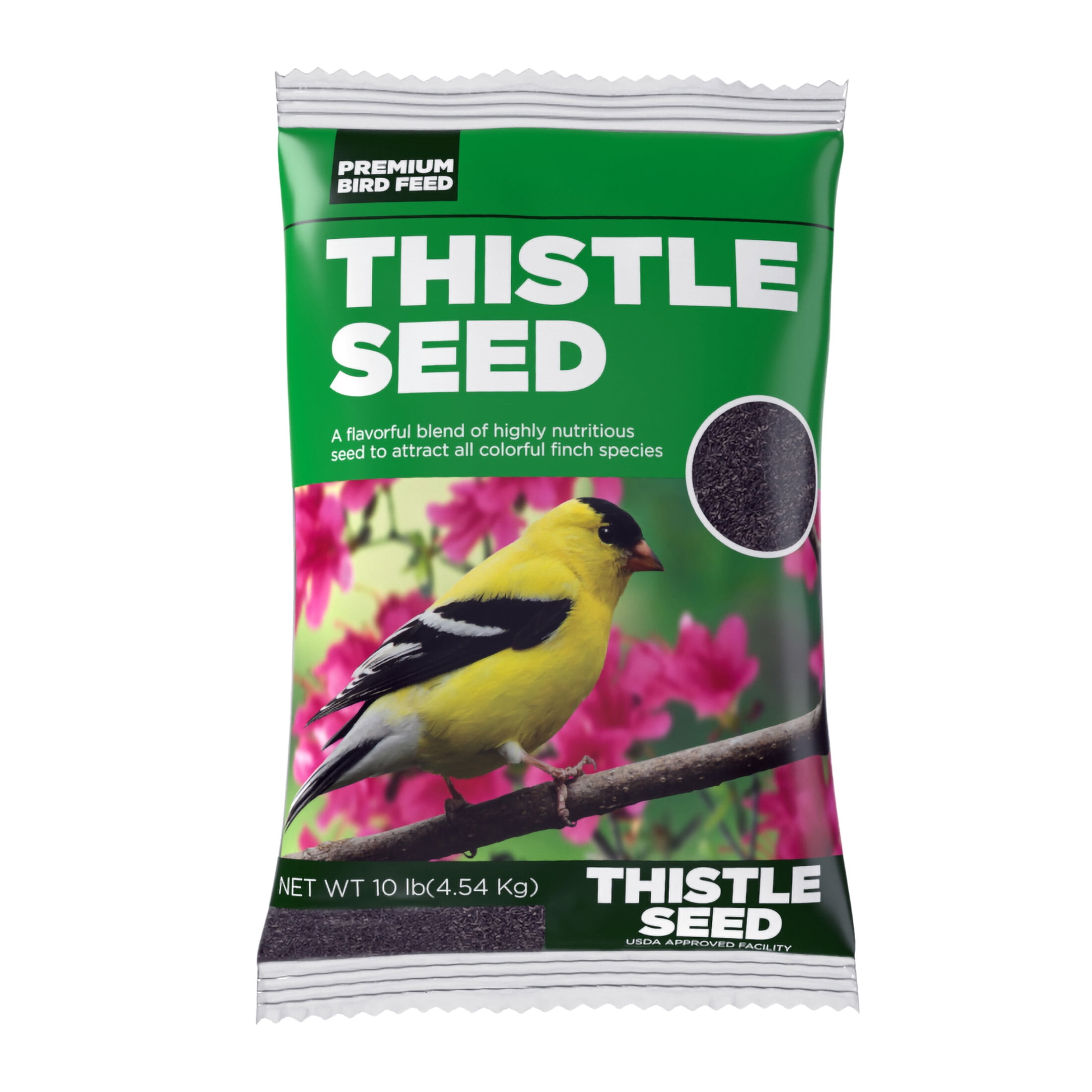 Premium Sterilized Nyjer Thistle Seeds Fresh and Sealed New 10 lb Bag for Wild Birds 1 Pack