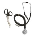 thumbnail image 1 of Premium Stethoscopes Sprague Double Tube Adult and Pediatric Stethoscope + Free Matching EMT Shear -Ideal Gift for EMT, Nurse, Doctor, Medical Student, Paramedic and First Responders (Black), 1 of 1