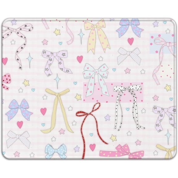 Premium Stitched Mouse Pad 10.2 x 8.3 in | Smooth, Washable Desk Mat with Non-Slip Base | Personalized Cute MousePads for Gaming,Work,Laptop, Computer, Office, Home (Bow ribbon)