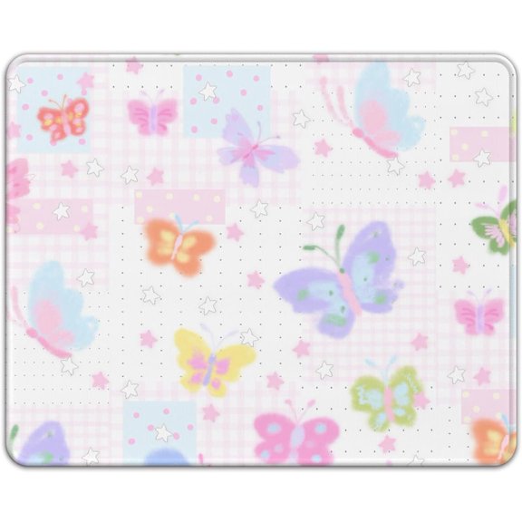 Premium Stitched Mouse Pad 10.2 x 8.3 in | Smooth, Washable Desk Mat with Non-Slip Base | Personalized Cute MousePads for Gaming,Work,Laptop, Computer, Office, Home (Butterfly Fantasy)