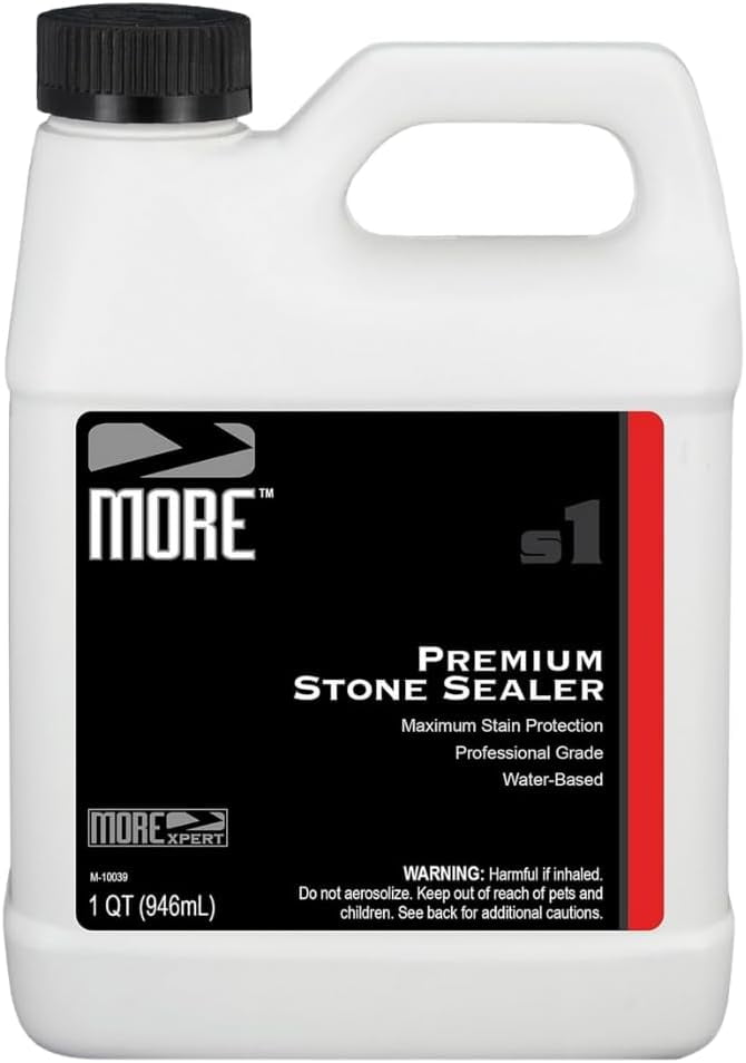 MORE Premium Quartz Sealer - Water-Based Surface Sealer - For Indoor & Outdoor Quartzite Counters, Floors, Walls, Furniture - Protects Against Oil, Water-Based Stains - Unscented - 5 Gallons (640 Oz