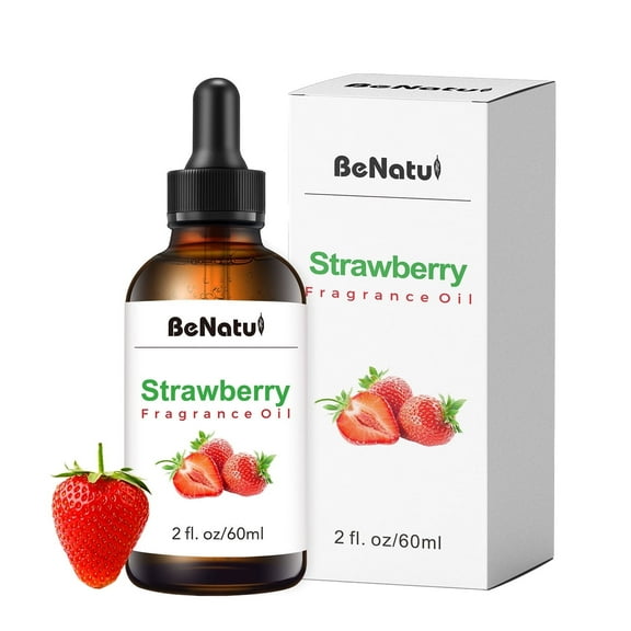 Benatu Premium Strawberry Scent Oil 60ml - Fruity Scent Family for Candles, Soaps & Diffusers
