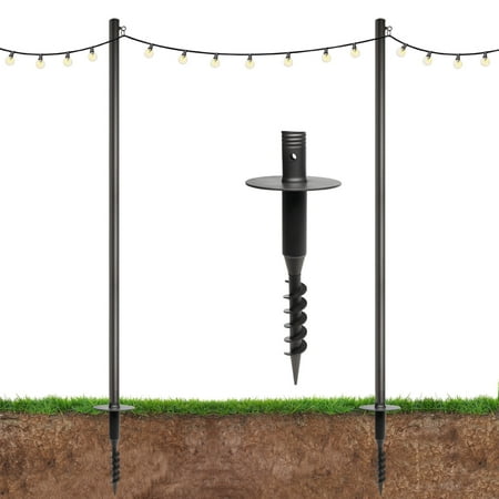 Premium String Light Poles - Extends to 10 Feet – Yard Mount (Grass/Dirt)
