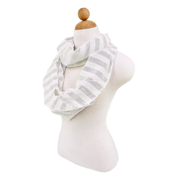 Premium Striped Glitter Infinity Loop Fashion Scarf