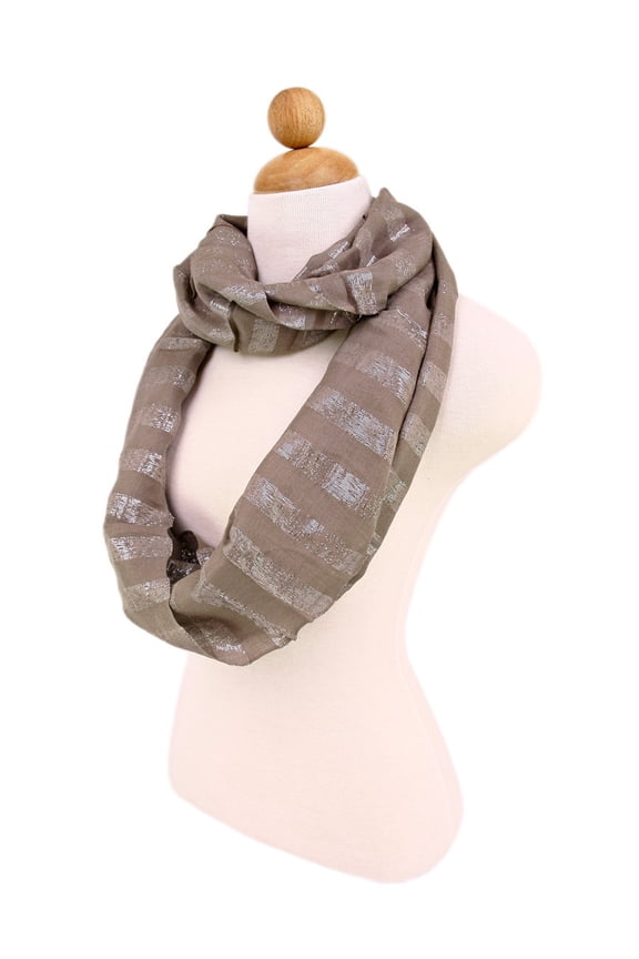 Premium Striped Glitter Infinity Loop Fashion Scarf