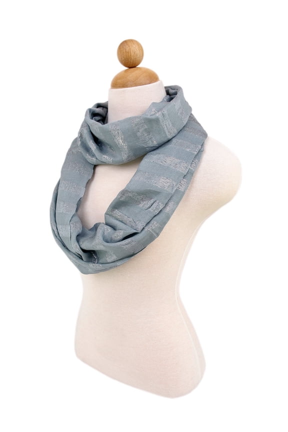 Premium Striped Glitter Infinity Loop Fashion Scarf