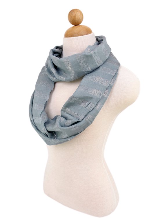 Premium Striped Glitter Infinity Loop Fashion Scarf