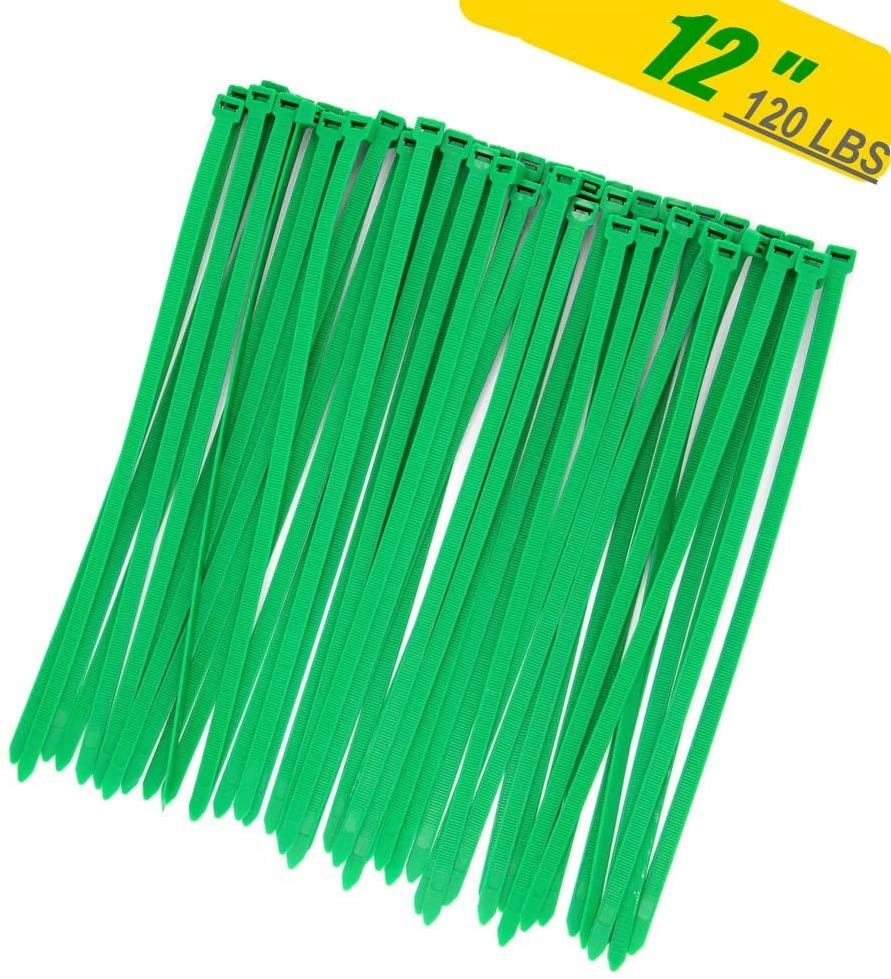 Premium Strong 12 Inch Green Color Cable Ties, Industrial Durable 120