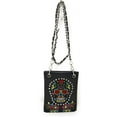 thumbnail image 1 of Premium Sugar Skull Mini Messenger Bags Purses in Multi-color, 1 of 2