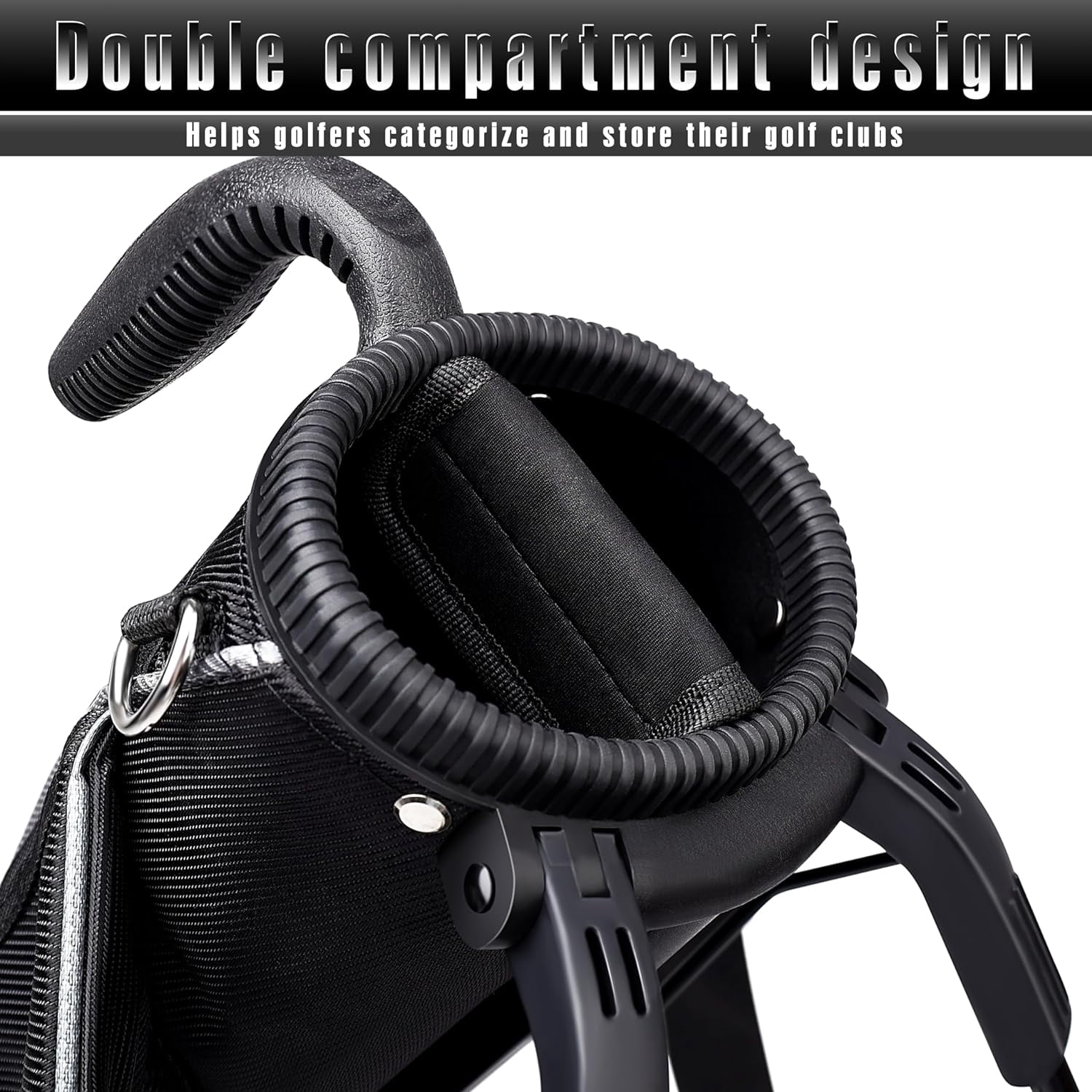 Premium Sunday Bag with Stand and Strap - Professional Pitch and Putt Lightweight Golf Bag for The Driving Range, Par 3 and Executive Courses (Black)