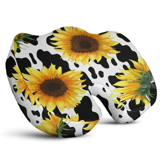 Premium Sunflower Pattern Memory Foam Seat Cushion Ergonomic Chair Pad for Office Chair, Car, Airplane & Bleachers Sciatica, Tailbone Hip & Back Pain Relief - Chair Cushion for Long Office Workers.