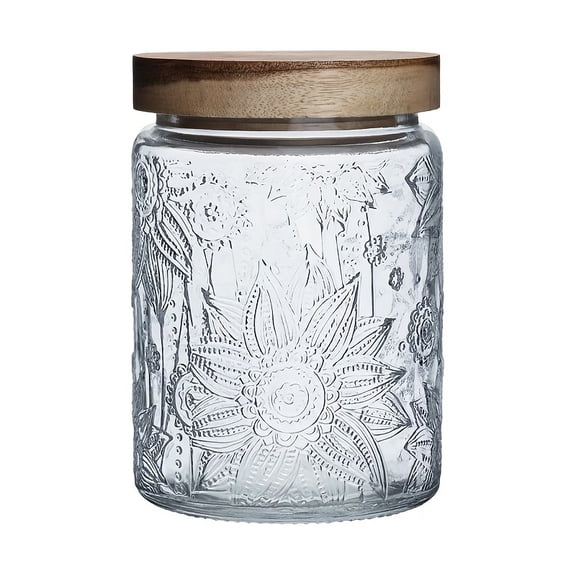 Premium Sunflower Round Glass Storage Jar - Airtight Canister for Kitchen Organization