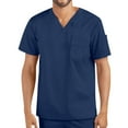 thumbnail image 1 of Super Soft Multi Pocket V Neck Relaxed Fit Scrub Tops for Men- Cotton Fabric Medical/Health Care Uniform, 1 of 2
