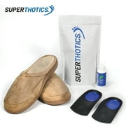 Premium Superthotics Platinum Bundle Includes Customizable Orthotic Insoles for Men and Women; Comfort Memory Foam Slippers for indoor and outdoor use & our paraben and cruelty-free Peppermint Lotion
