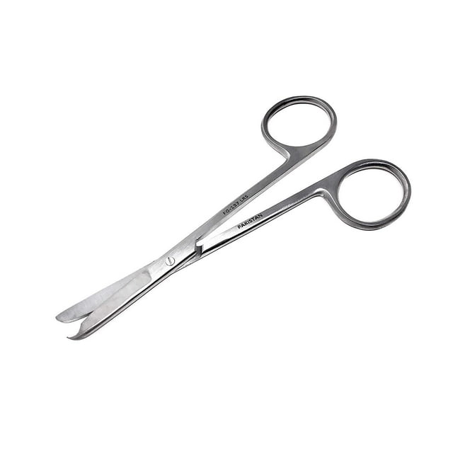 Cynamed Suture Stitch Stainless Steel Hook Tip Scissors, 4.5", Silver