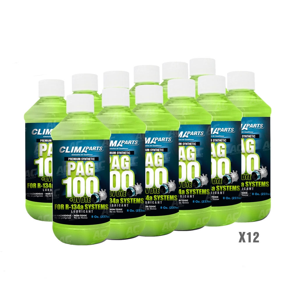 Premium Synthetic A/C Refrigerant Oil PAG 1008UV Vis 8oz. R134a, Pack