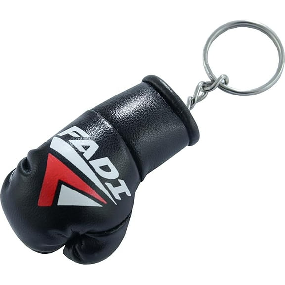 Premium Synthetic Leather Boxing Glove Keychain - Mini Novelty Keyring Boxing Enthusiasts- Black