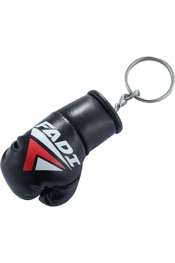 Premium Synthetic Leather Boxing Glove Keychain - Mini Novelty Keyring Boxing Enthusiasts- Black