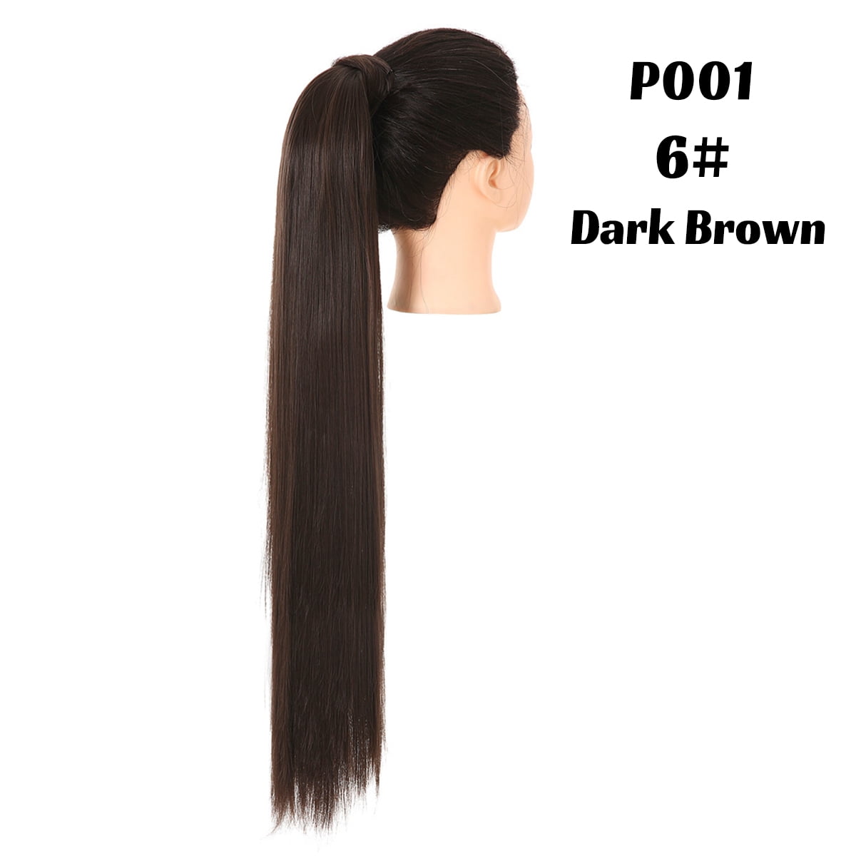 Premium Synthetic Straight Daily Ponytail Hair Extension Clip in Hairpiece  Smooth Overhead Pony Tail Wrap Around Pigtail P001