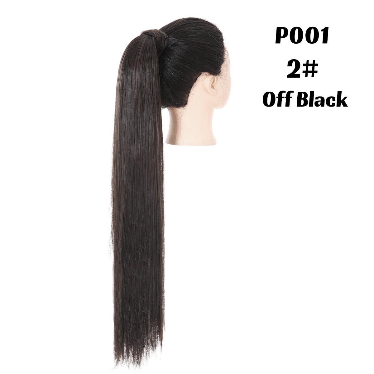 Premium Synthetic Straight Daily Ponytail Hair Extension Clip in Hairpiece  Smooth Overhead Pony Tail Wrap Around Pigtail P001