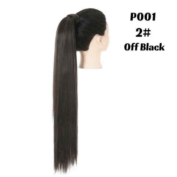 Premium Synthetic Straight Daily Ponytail Hair Extension Clip in Hairpiece  Smooth Overhead Pony Tail Wrap Around Pigtail P001
