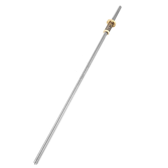 Premium T8 Threaded Rod Lead Screw with Anti-Backlash Spring Loaded Nut for 3D Printers and CNC Machines, 400mm / 15.75 inches Length, 8mm Diameter, 2mm Pitch, 304 Stainless Steel Construction