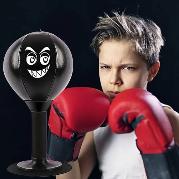 Premium Tabletop Boxing Speed Bag for Stress Relief & Hand-Eye Coordination Training - Portable Punching Ball with Heavy-Duty Spring & Strong Suction Cup - Great Gift for Adults & Boxing Enthusiasts