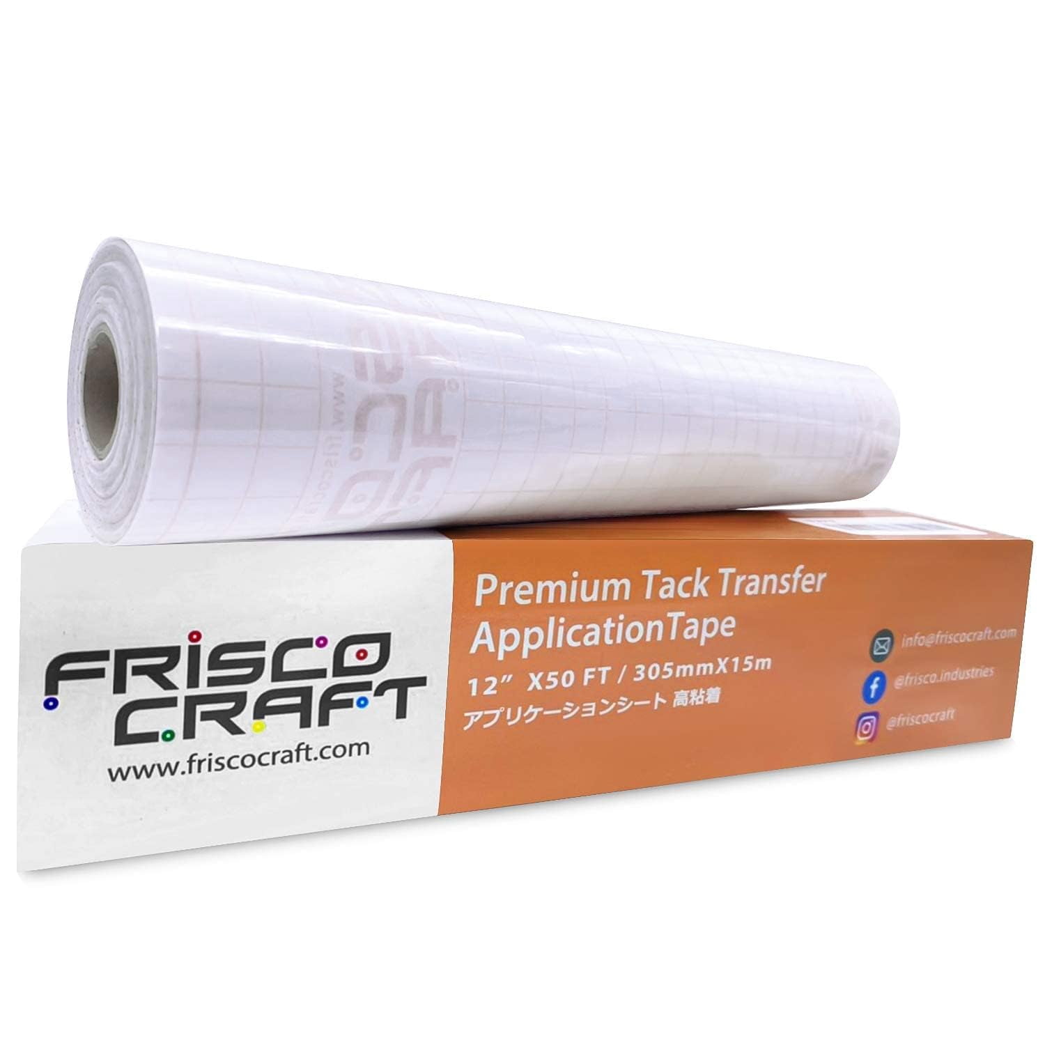 Premium Tack Clear Transfer Tape for Vinyl with Paper Backing - Perfect Self Adhesive Signs, Decals, Holographic & More (Original Clear, 12" x 50 ft)