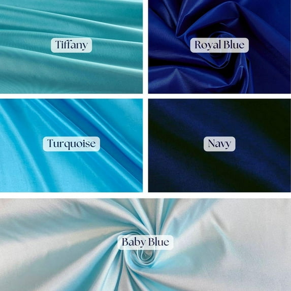 Premium Taffeta Fabric by the Yard – Luxurious, Thick & Durable 60" Wide Fabric for Wedding Gowns, Dresses & Décor | Valentina Textiles Inc. ( 1 Yard, Turquoise )
