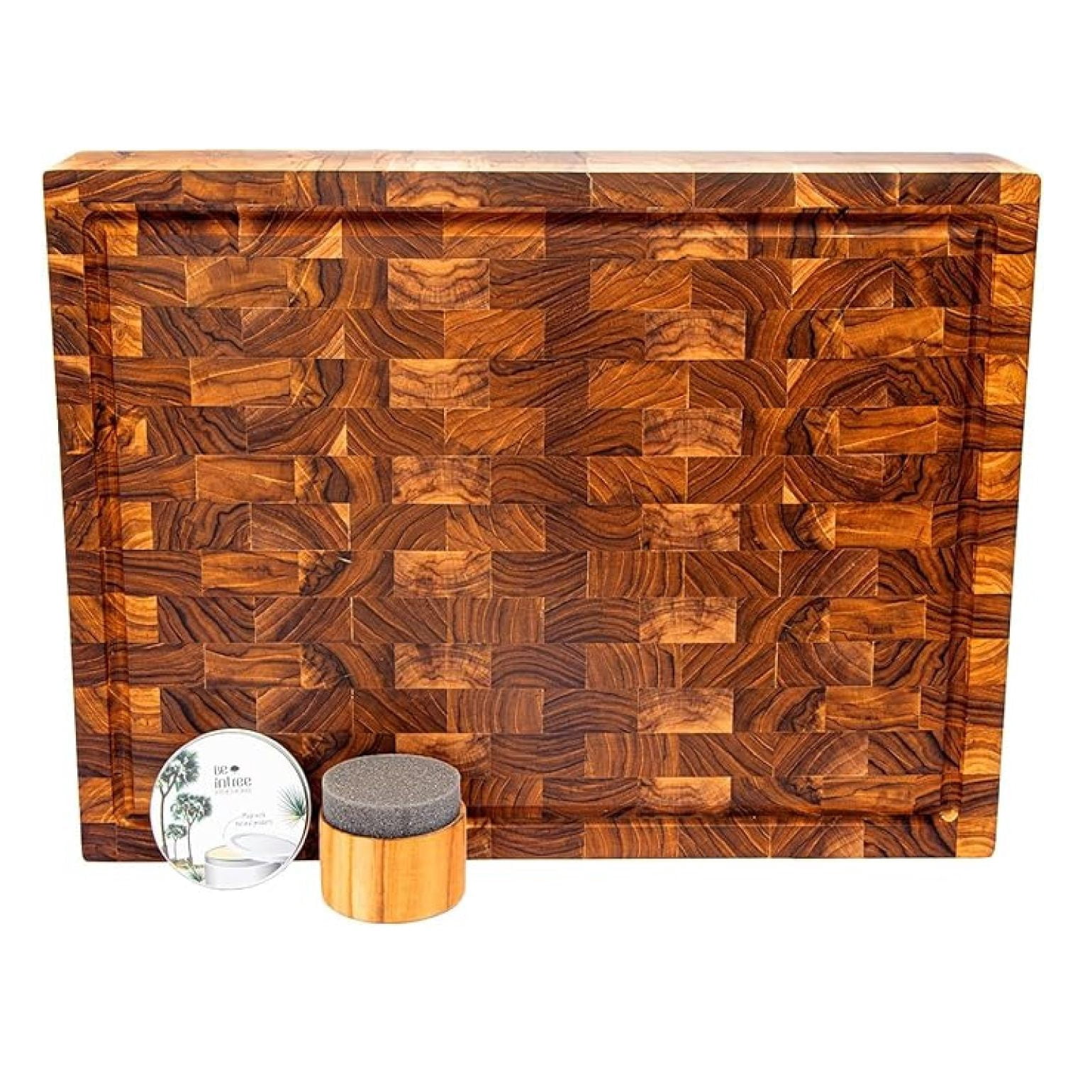 Premium Teak Wood Butcher Block Cutting Board Set - Complete Set with ...