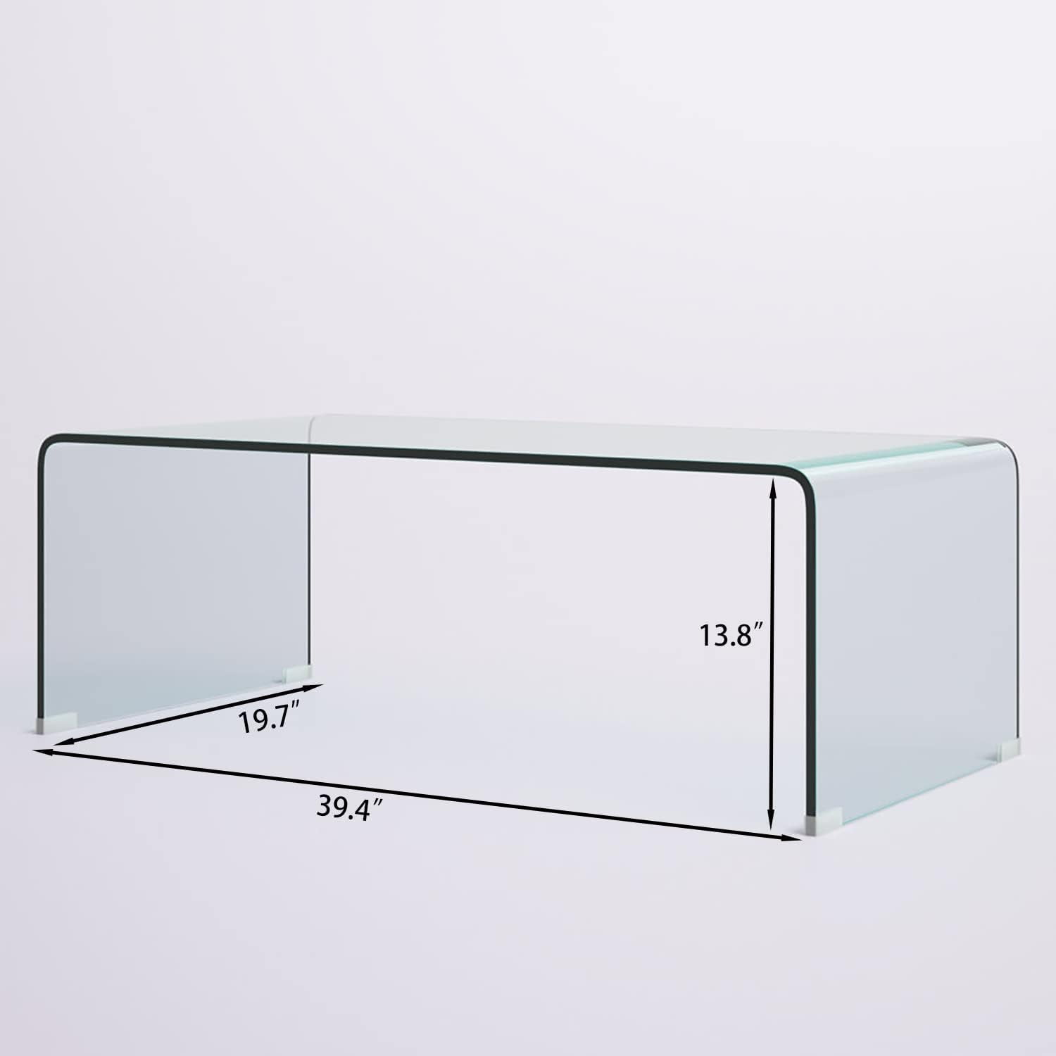 Premium Tempered Glass Coffee Table,Clear Coffee Table, Small Modern