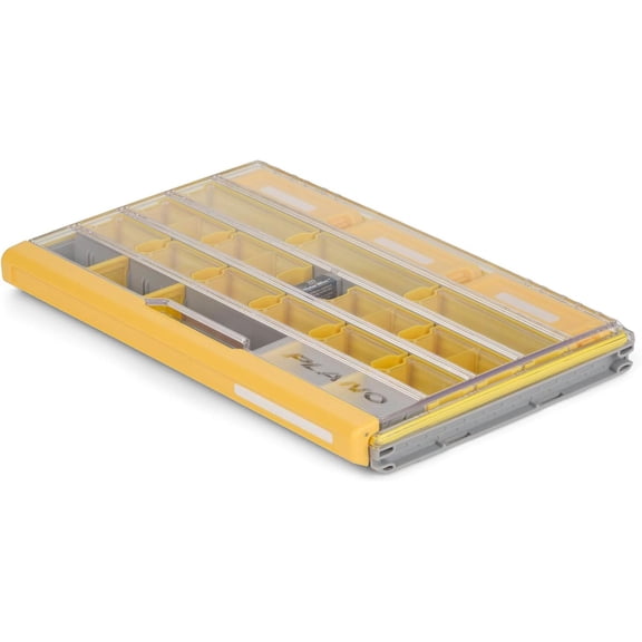 Premium Terminal Tackle Utility Box Clear and Yellow Rust-Resistant Waterproof Tray Organizer for Weights Hooks and Baits