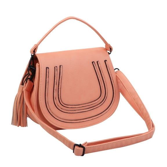 Premium Textured PU Leather Flap Saddle Crossbody Shoulder Bag