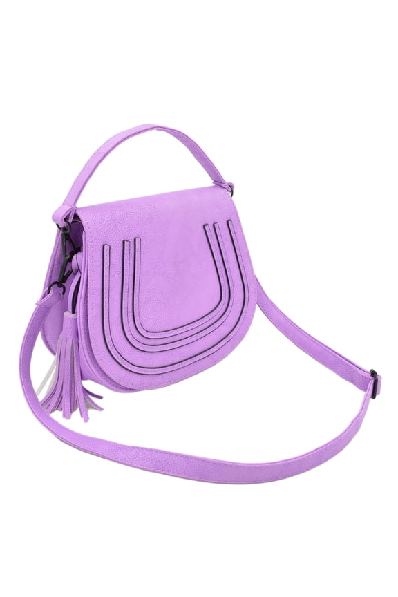 Premium Textured PU Leather Flap Saddle Crossbody Shoulder Bag