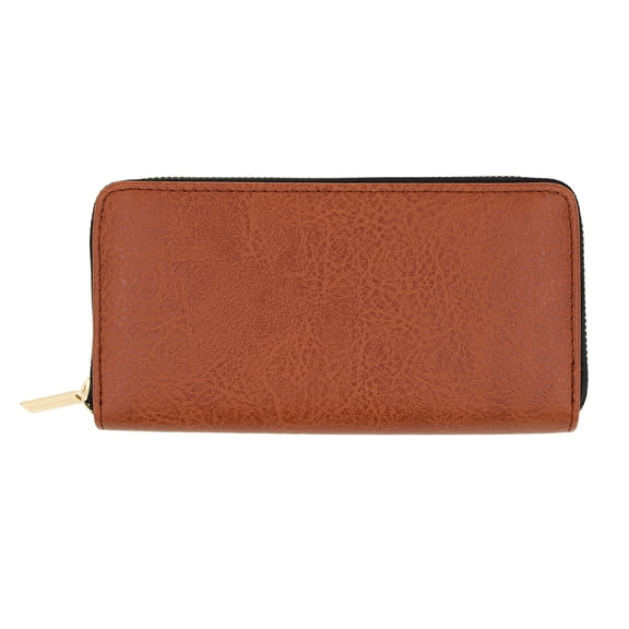 Premium Textured Vegan Antique PU Leather Continental Zip Around Wallet