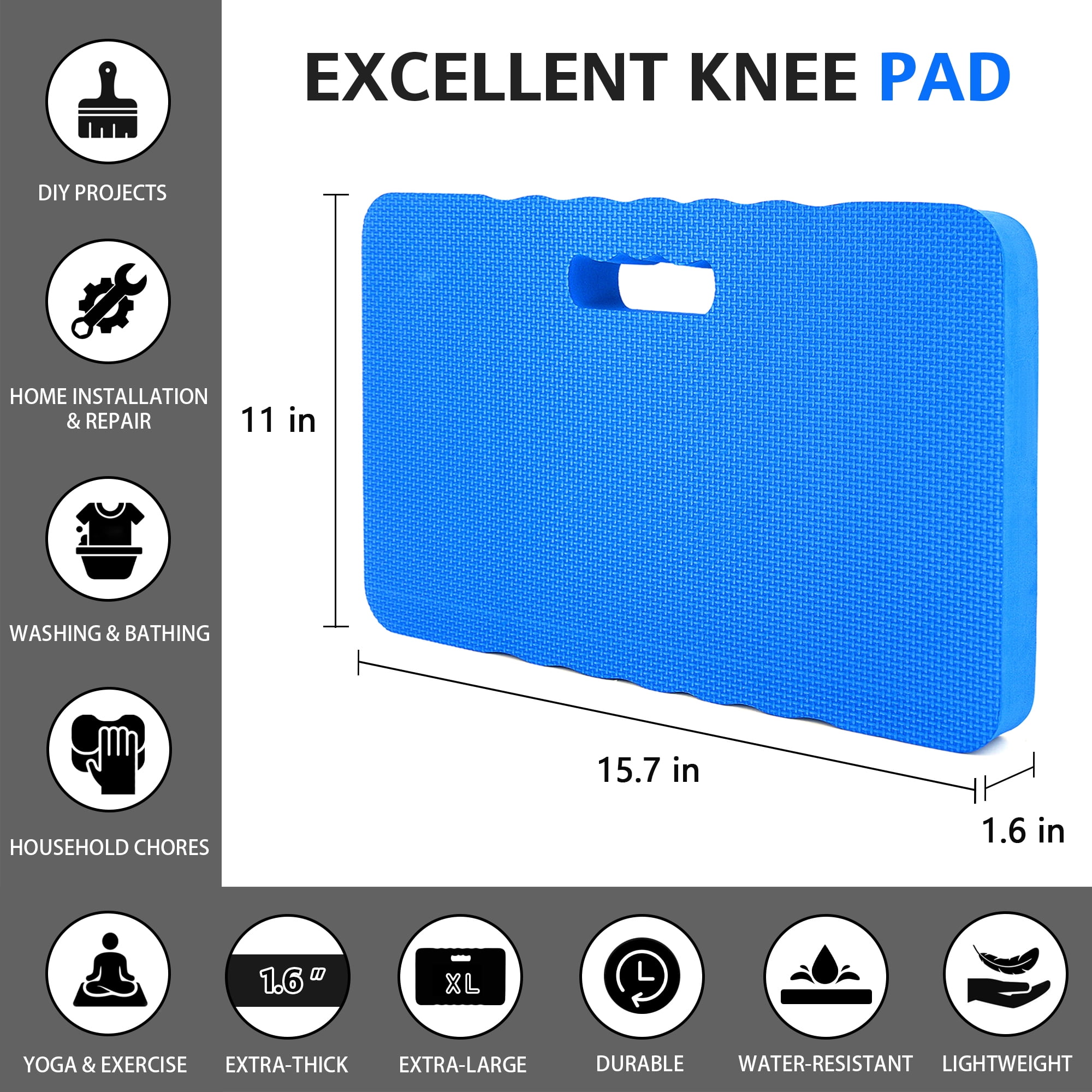Pro Pad - Thick Kneeling Foam Pad-(XXL) 24 x 14 x 1.5 Black – Grip Support  Store