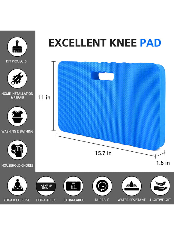 Premium Thick Kneeling Pad, Large Size, Protection Foam Mat Cushion to Kneel on, Gardening Work, Baby Bath, Yoga Exercise, Auto Repair and Other Work. Multiple Applications (Blue)