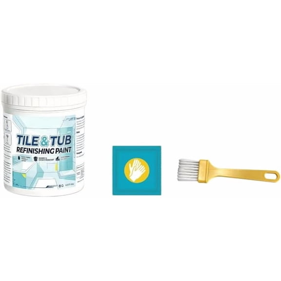 Bathtub Refinishing Kit, Tub and Tile Paint - DIY Paint Kit Water Based with Low Odor, Waterproof & Anti-Slip Semi-Gloss White for Porcelain Fiberglass(white)Q
