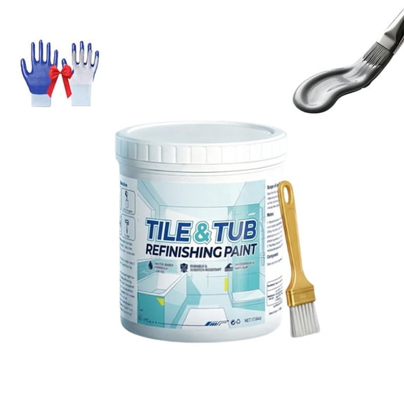 Premium Tile & Tub Refinishing Paint Kit, Quick-Dry Tub Paint Low Odor for Bathroom, Tub and Tile Refinishing Kit with Tools, Easy to Use (C)