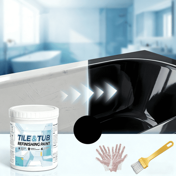 Premium Tile & Tub Refinishing Paint Kit, Tub and Tile Refinishing Kit, Waterproof Bathroom Paint for Ceramic Tile, For Ceramic Surface, Shower Stall, Bathtub Refinishing & Repair